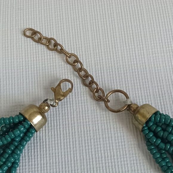 Colorful Seed Beaded Multicolored Multi Strand Layered Statement Boho Necklace - Picture 9 of 9